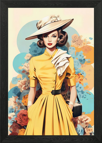Elegante frau gelben - im,