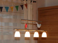 Fischer Leuchten 4 Flammige Deckenleuchte, dimmbar, Pendelleuchte, Edelstahl,...