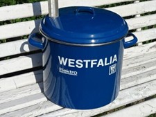 GROSSER EMAILIERTER EINWECK  TOPF MIT THERMOMETER /  PFLANZ - GARTEN KÜBEL / 07