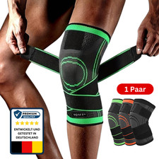 2x Kniebandage Kniestütze Knie Kompression Sport Bandage mit Klettbänder Bein