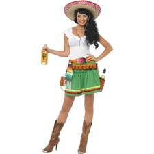 Mexikanerin Kostüm Frauenkostüm Mexikanerinnenkostüm Tequila Girl grün M 40/42