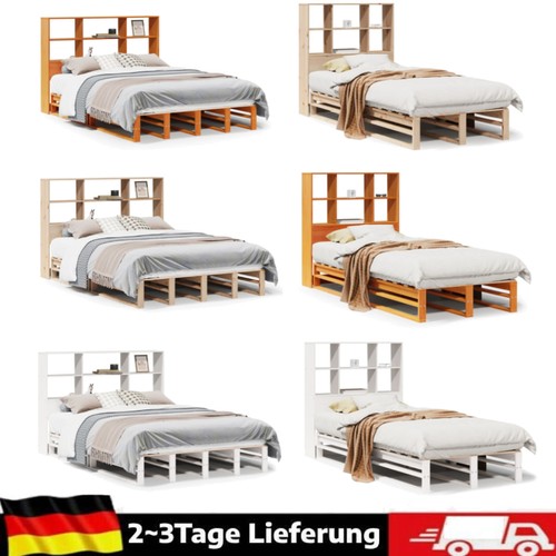 Massivholzbett mit regal - massivholzbett,