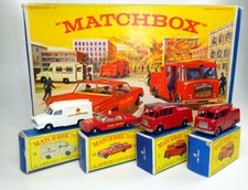 Matchbox G-10 "Fire Station Set" Gift-Set 1964 komplett mit allen Modellen & top