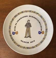 Porzellan Teller Bergbau Glück auf Braunschweigische Kohlen Bergwerke Helmstedt