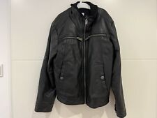 Sfera Kunstleder Jacke Gr. 128 134 140, schwarz, gefüttert, super cool!