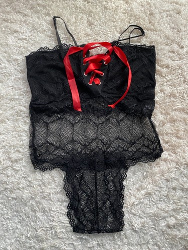 Transparenter spitzen bodysuit - spitzen,