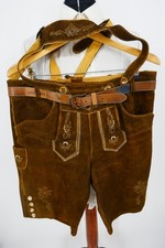 Wild + Wald Trachten Lederhose + Geschirr Gr.52 100% Leder Braun Top Zustand