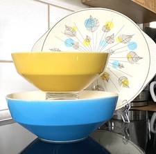 Villeroy & Boch Luxembourg 2 Keramik Schale/Schüssel 22/20cm Gelb Blau 50er 60er