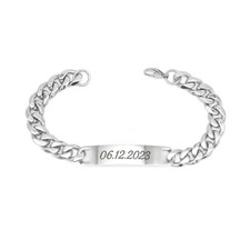 Herrenarmband mit persönlicher Gravur - Edelstahl Kette für Herren - anpassbar