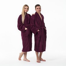 Bademantel Saunamantel mit SCHALKRAGEN UNISEX Morgenmantel 100% Baumwolle  S-3XL