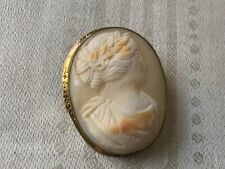 alte große Muschel Gemme Anstecknadel Brosche Antikschmuck