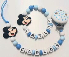  Mickey Mouse SET Schnullerkette mit Namen?Junge