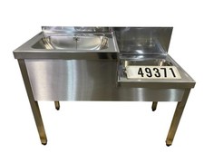 Edelstahl Spüle Doppelspüle Spülbecken Spültisch mit Armaturen für Gastro 49371