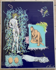 ALLAN FRANK danish painter Bild Gemälde Malerei Emaille " EDINS HAVE II " 1998