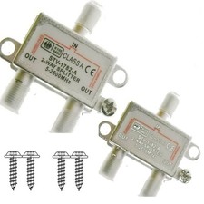 2 Stück SAT Verteiler 2-fach Splitter Camping digital Kabel TV DVB HDTV UKW 💙