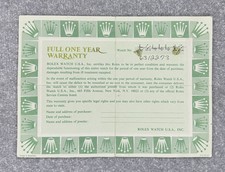 Rolex Blanko Zertifikat USA