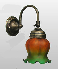 Wandleuchte Messing Antiqued Einstellbar Mit Glas Orange Und Grün Kümmere