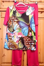 Schlafanzug Pyjama "Little Rose" Größe 40 bzw. M Schmetterlingsdruck