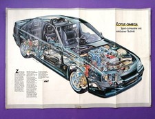 RARITÄT! altes Original Technik Poster, Opel Lotus Omega A, 52x76cm