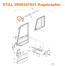 STILL 0009341621 Kugelzapfen Tür Gasdämpfer R 60 / R 70 / RX 70
