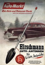 Hirschmann Auto Antennen Esslingen XL Reklame auf Titelseite 1951 Autoantenne