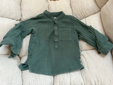 Vertbaudet Baby Kleinkind Musselin Hemd Gr. 86 Grün