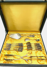 Antiko 800 Silber Kuchen Kaffee Tafel Set Hildesheimer Rose 16 Tlg. orig. Box