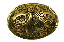 Wikinger Fibel URNES STIL Drache Bronze Wikingerschmuck Groß Schalenfibel 