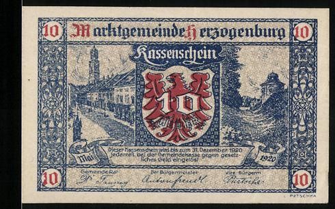 Notgeld herzogenburg 1920 10 - notgeld,