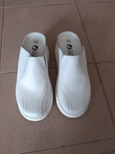 Praxisschuhe Damen weiße Leder Clogs Berufsschuhe Clinic Dress Gr. 36