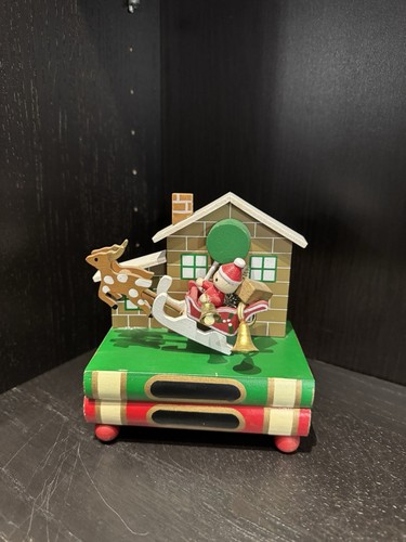 Holzspieluhr fliegender santa - holzspieluhr,