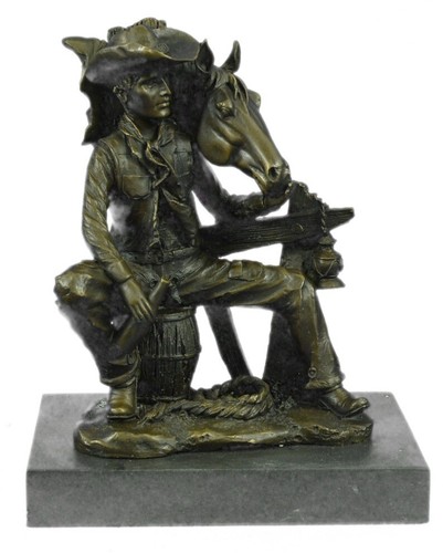 Bronze cowboy skulptur fisher - cowboy,