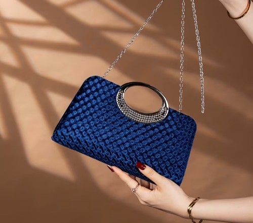 Handtasche clutch blau - clutch,