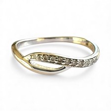 Diamantring 9 kt Weißgold gepunzt 1,48 g Größe M 1/2