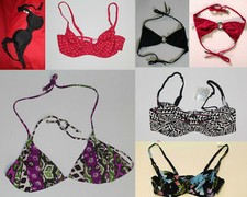 Bikini Oberteil BH Sexy Pusch up Hunkemöller Rot Schwarz Pink Lila