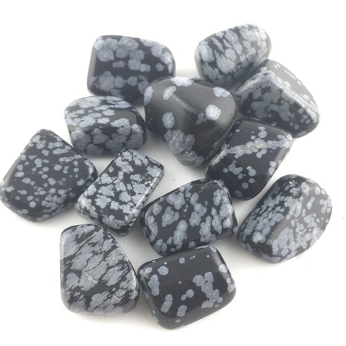 Schnee obsidian trommelsteine - schnee,