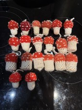 20 gehäckelte Fliegenpilze Silvester Glücksbringer Christbaumschmuck