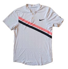 Nike Roger Federer RF Shirt 2018 Australian Open Tennis Henley Polo weiß Sz. S