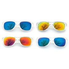 Sonnenbrille verspiegelt Nerd Brille Chrome Brille Blau Gold wählbar