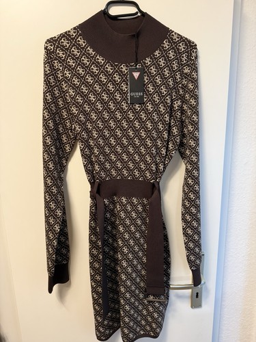 Guess stretchkleid braun mit - stretchkleid,