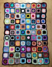 Granny Square, Häkeldecke,Kuscheldecke,Wolldecke Handarbeit Babydecke Neu