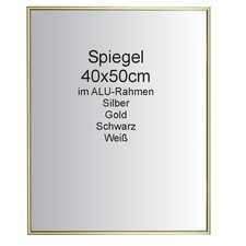 Spiegel im Gold Silber Schwarz Weiß Alu-Rahmen Größe 40x50cm Echtglas