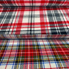 Wollmix Stoff Kariert Winter