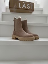 NEU LÄST Daze Wildleder Stiefeletten Taupe 36 Chelsea Plateau Boots Echtes Leder