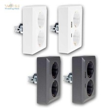 Doppel-Steckdose für 1x UP-Dose, mit/ohne USB-A/C, 2-fach unterputz Strom-Dose