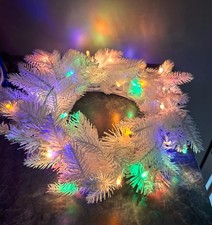 LED Tannenkranz weiß 30 cm - Multicolor warmweiß - Timer