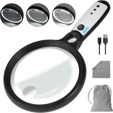 Lupe mit Licht USB Aufladbar