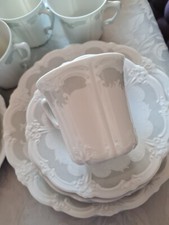 Tirschenreuth Baronesse Orleans Kaffeeservice Vitrine neuwertig weiß hellgrau