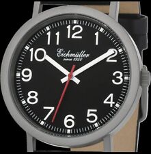 EICHMÜLLER Bahnhofsuhr ☆ Armbanduhr ☆ Ø 40mm, WR 50 M ☆ Lederarmband ☆ wie neu!