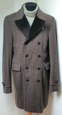 Theo Double Breasted Coat with Faux Fur Collar/ Mantel mit Kunstfell 102/L